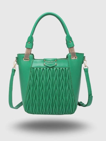 GREEN Women's Quilted Tote Handbag.