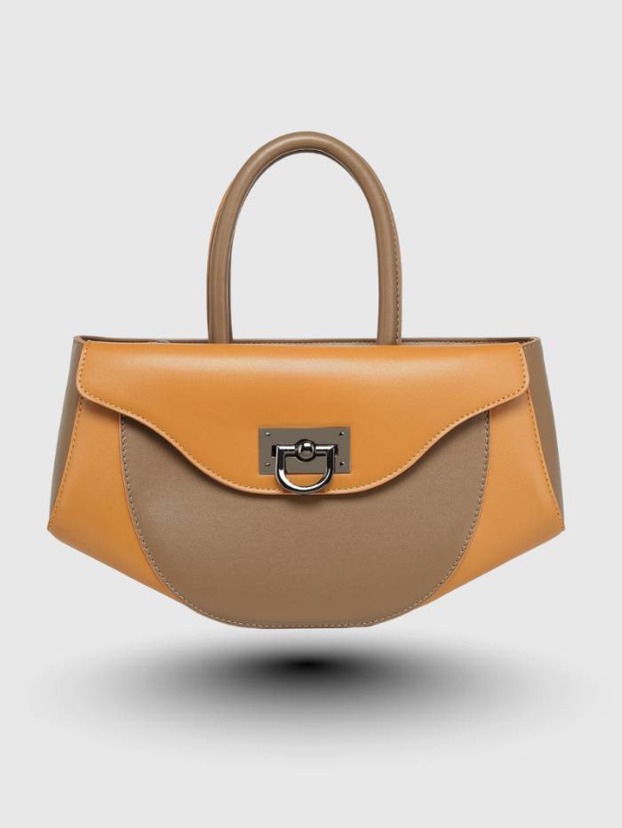 TAN Women's Elegant Satchel Handbag.