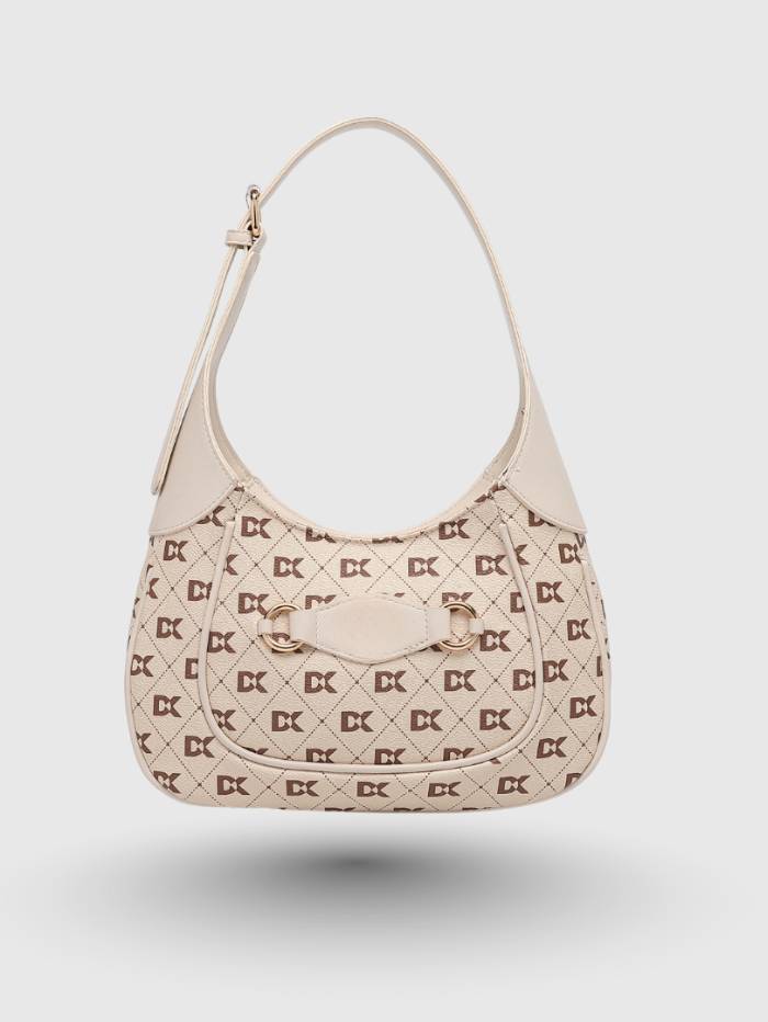 WHITE Women's Monogram Hobo Shoulder Bag