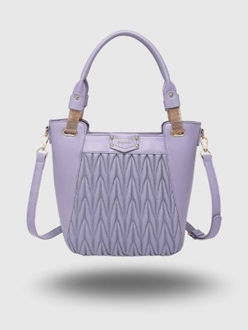 PURPLE Women's Quilted Tote Handbag.