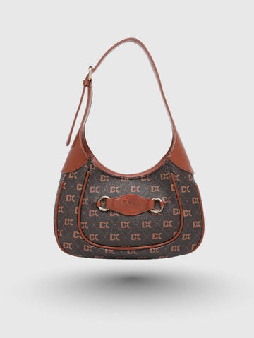 COFFEE Women's Monogram Hobo Shoulder Bag.