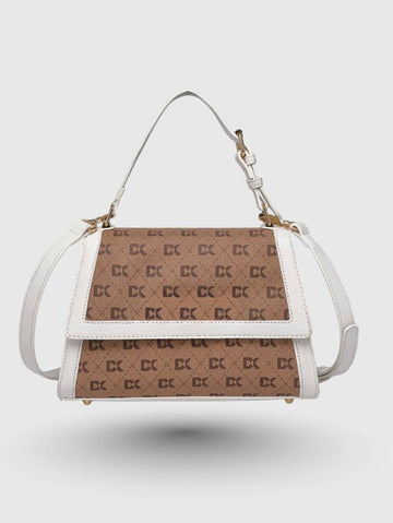 WHITE Women  Printed Satchel Handbag |