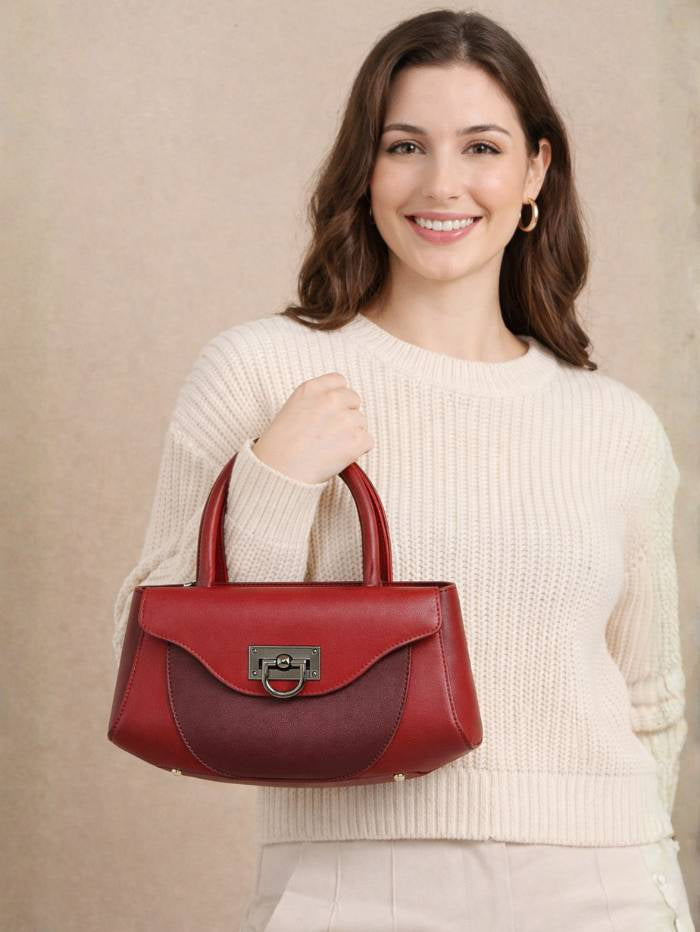 MAROON Women's Elegant Satchel Handbag.