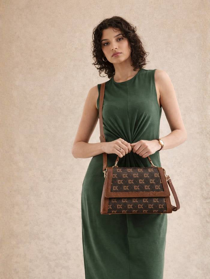 COFFEE Women  Printed Satchel Handbag |