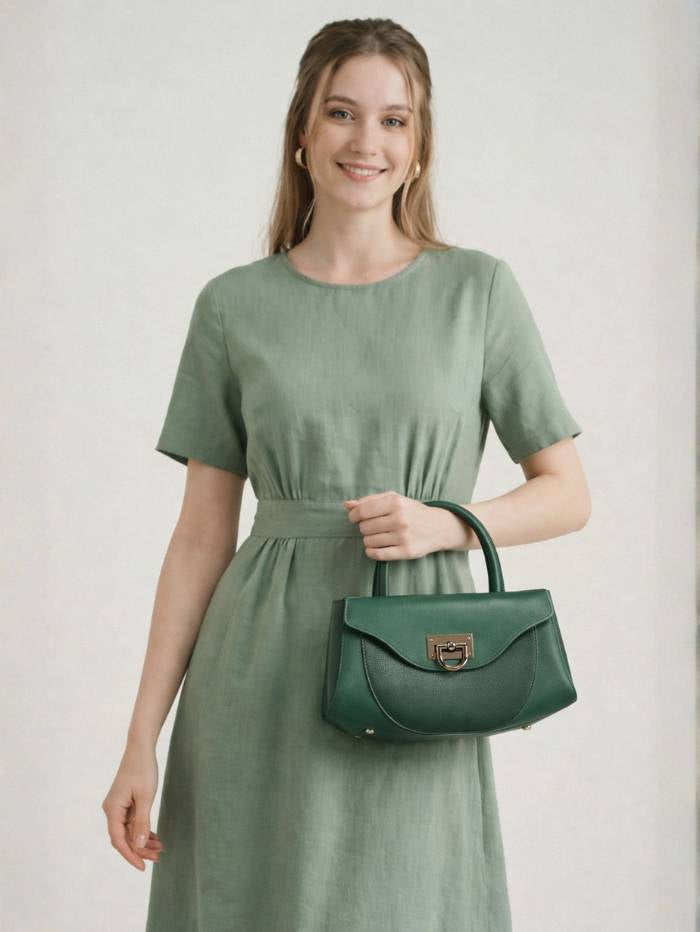 GREEN Women's Elegant Satchel Handbag.