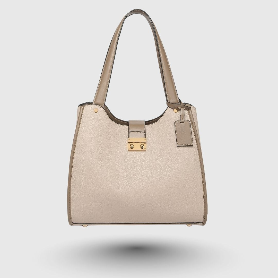 Elegant Dual Tone Shoulder Apricot Tote Bag for Women