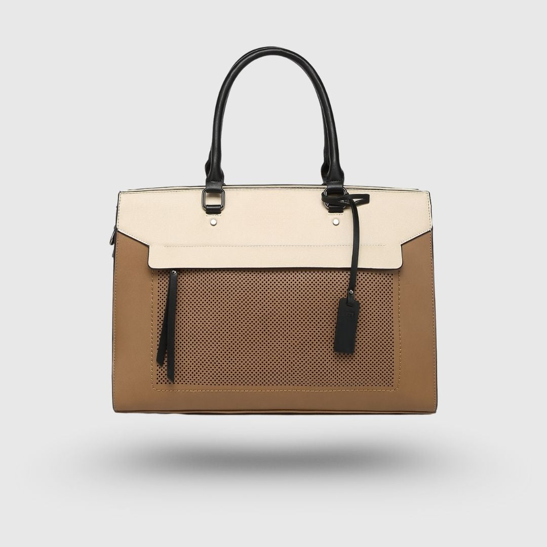 Premium Dual Tone Office Khaki Tote Bag for Women