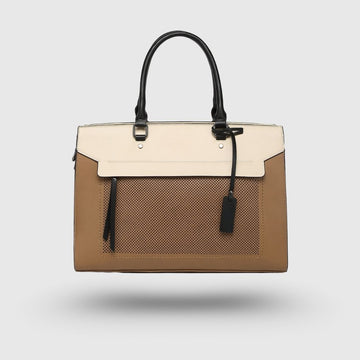 Premium Dual Tone Office Khaki Tote Bag for Women