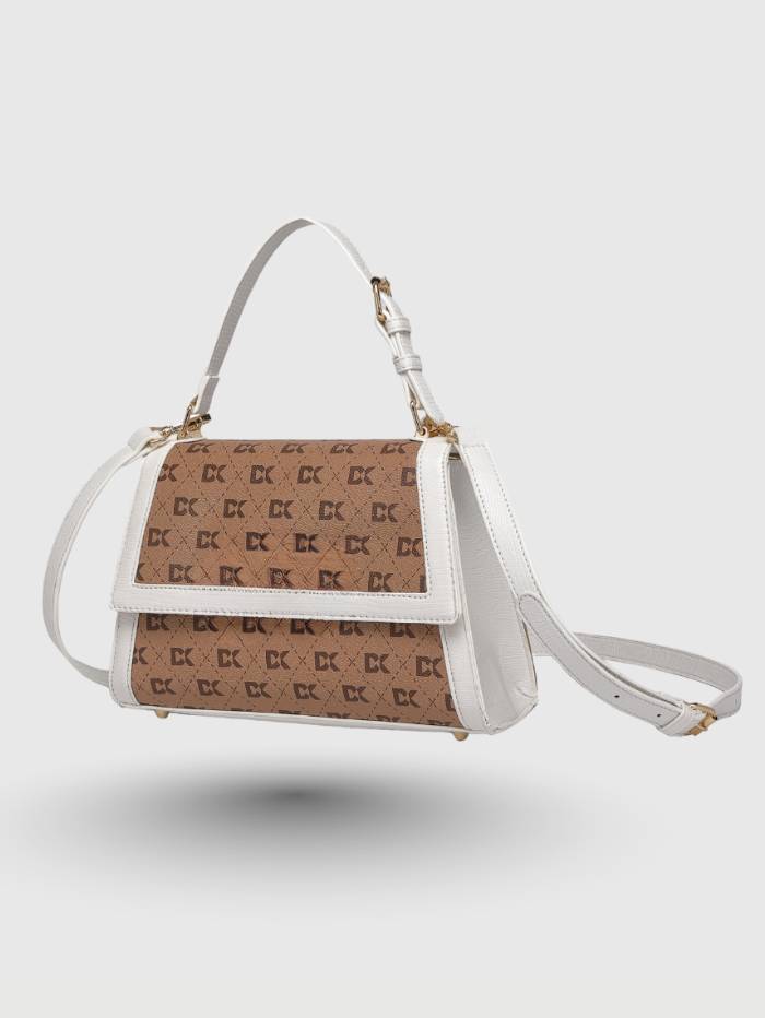 WHITE Women  Printed Satchel Handbag |