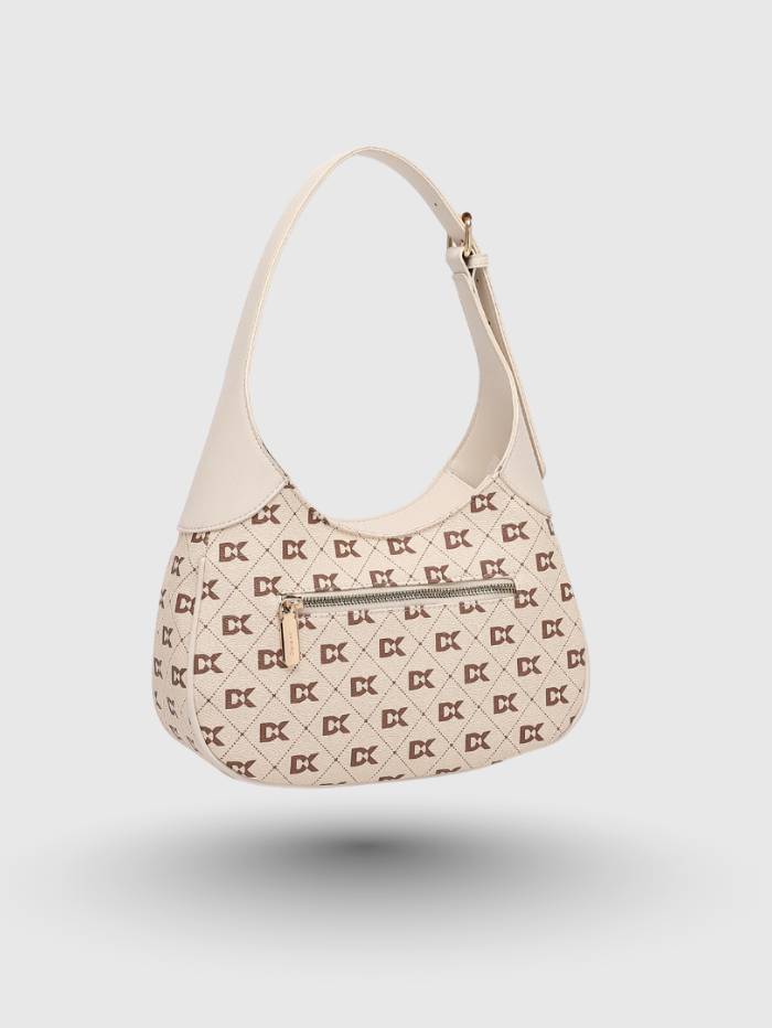 WHITE Women's Monogram Hobo Shoulder Bag