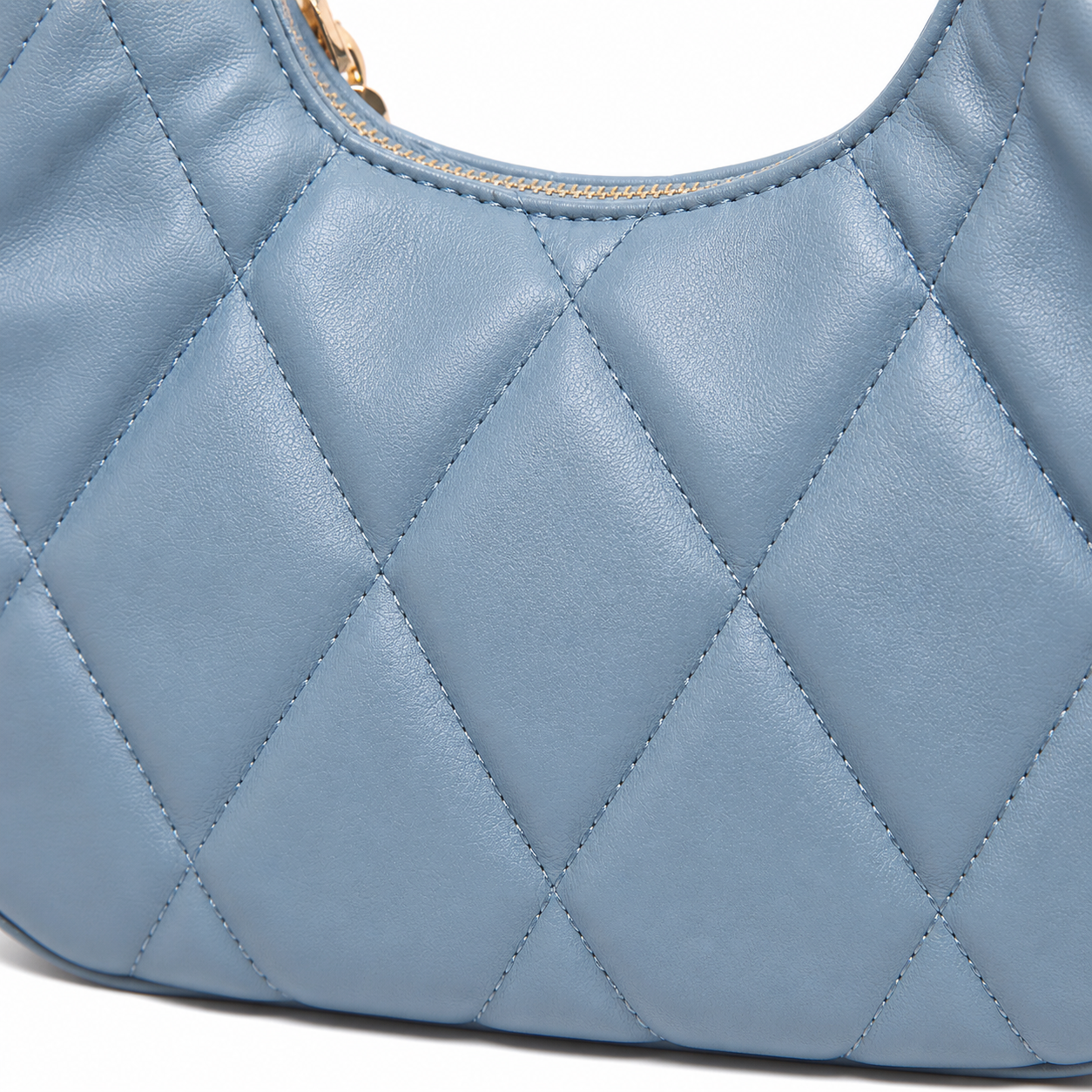 Stylish Quilted Chain Blue Shoulder Bag for Women.