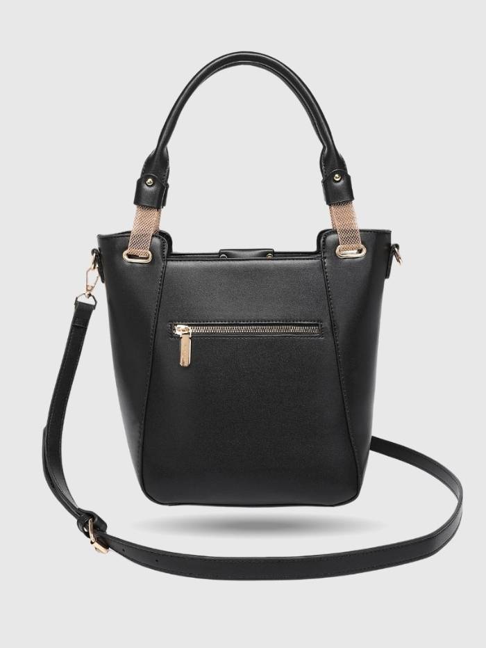 BLACK Women's Quilted Tote Handbag.