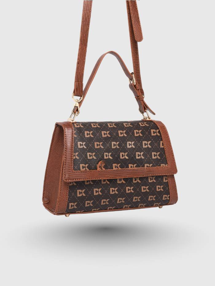 COFFEE Women  Printed Satchel Handbag |