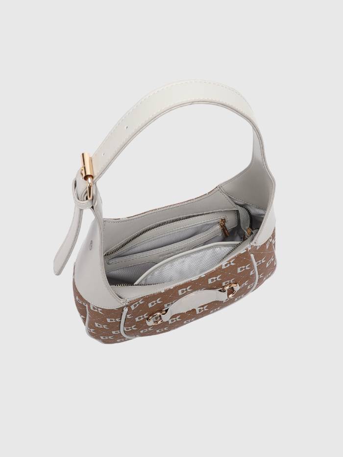 BROWN Women's Monogram Hobo Shoulder Bag.