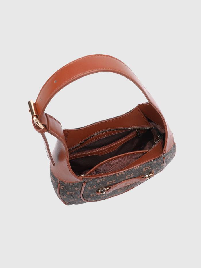 COFFEE Women's Monogram Hobo Shoulder Bag.