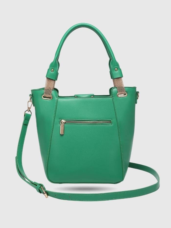 GREEN Women's Quilted Tote Handbag.