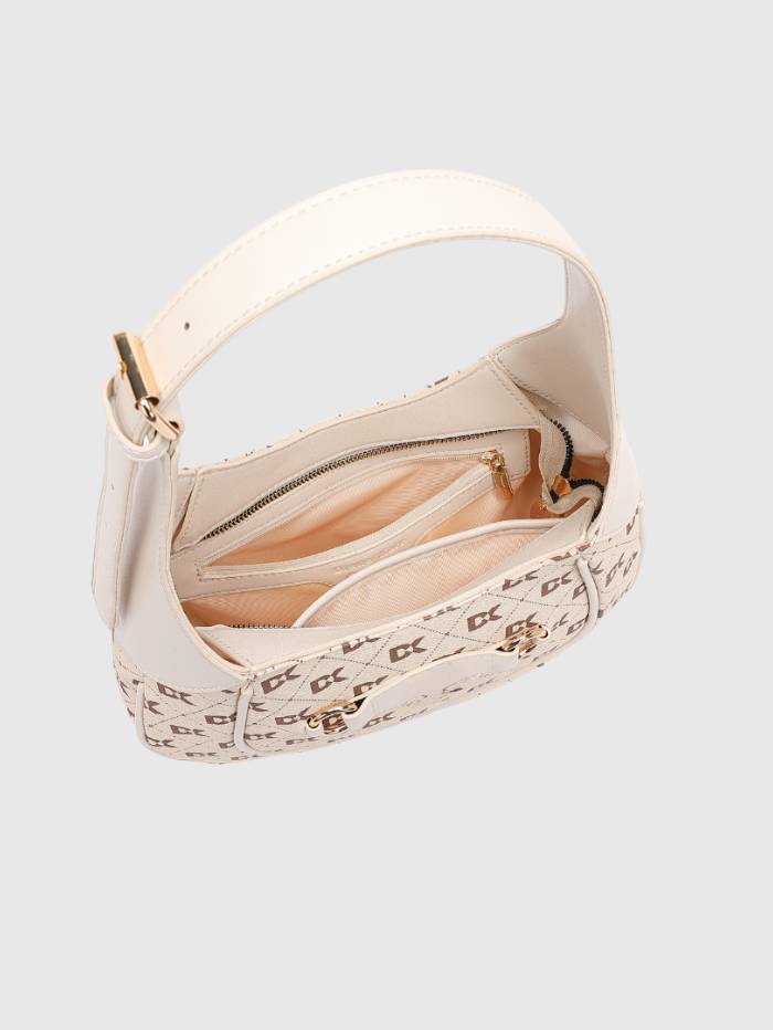WHITE Women's Monogram Hobo Shoulder Bag