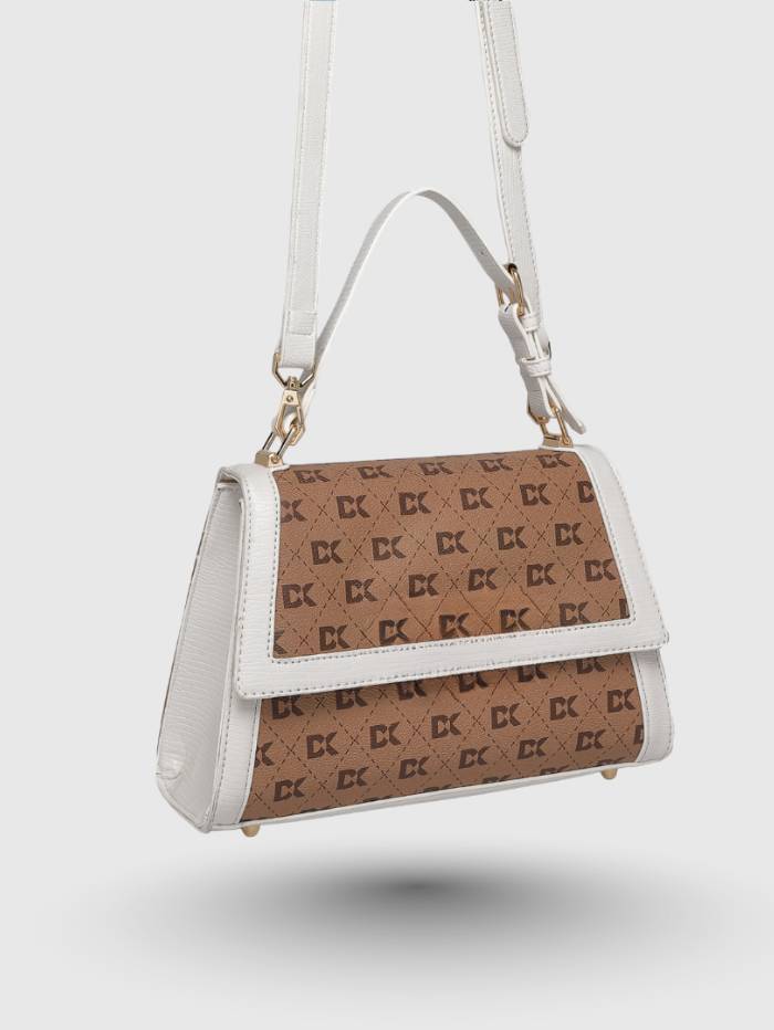 WHITE Women  Printed Satchel Handbag |