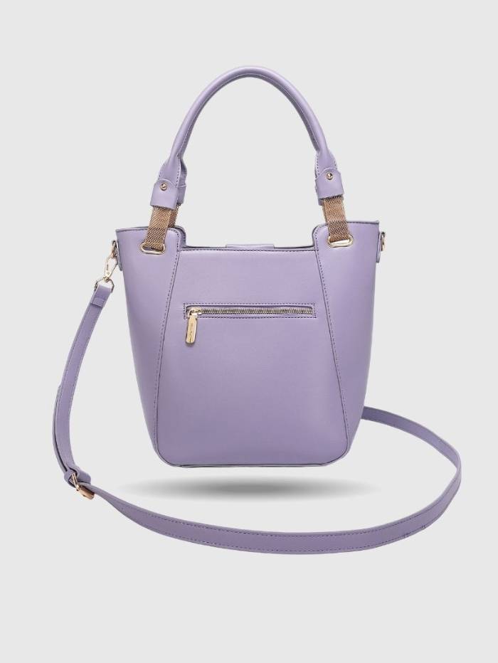 PURPLE Women's Quilted Tote Handbag.
