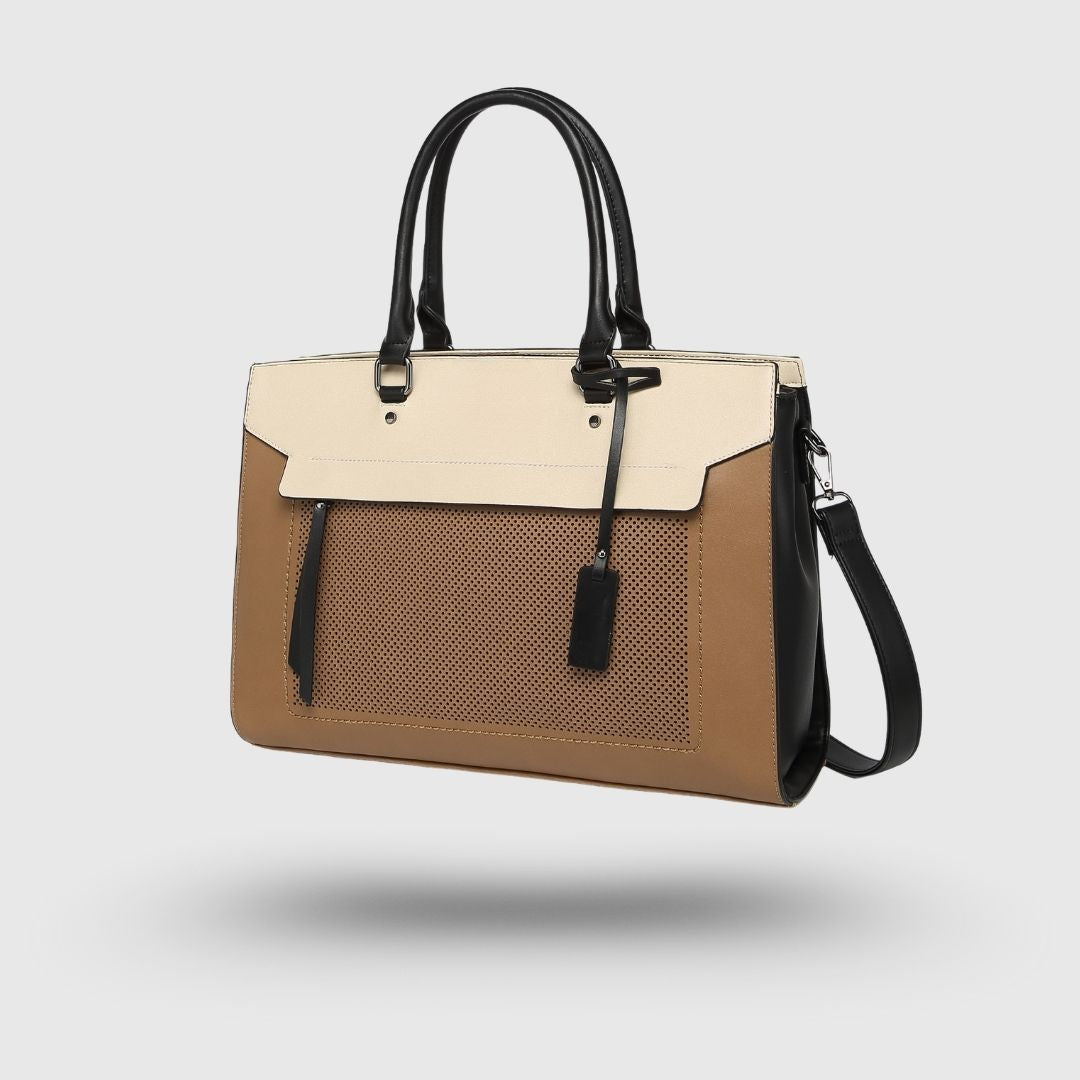 Premium Dual Tone Office Khaki Tote Bag for Women