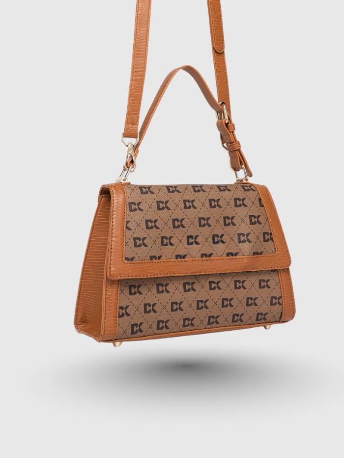 TAN Women  Printed Satchel Handbag |