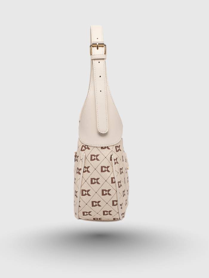 WHITE Women's Monogram Hobo Shoulder Bag