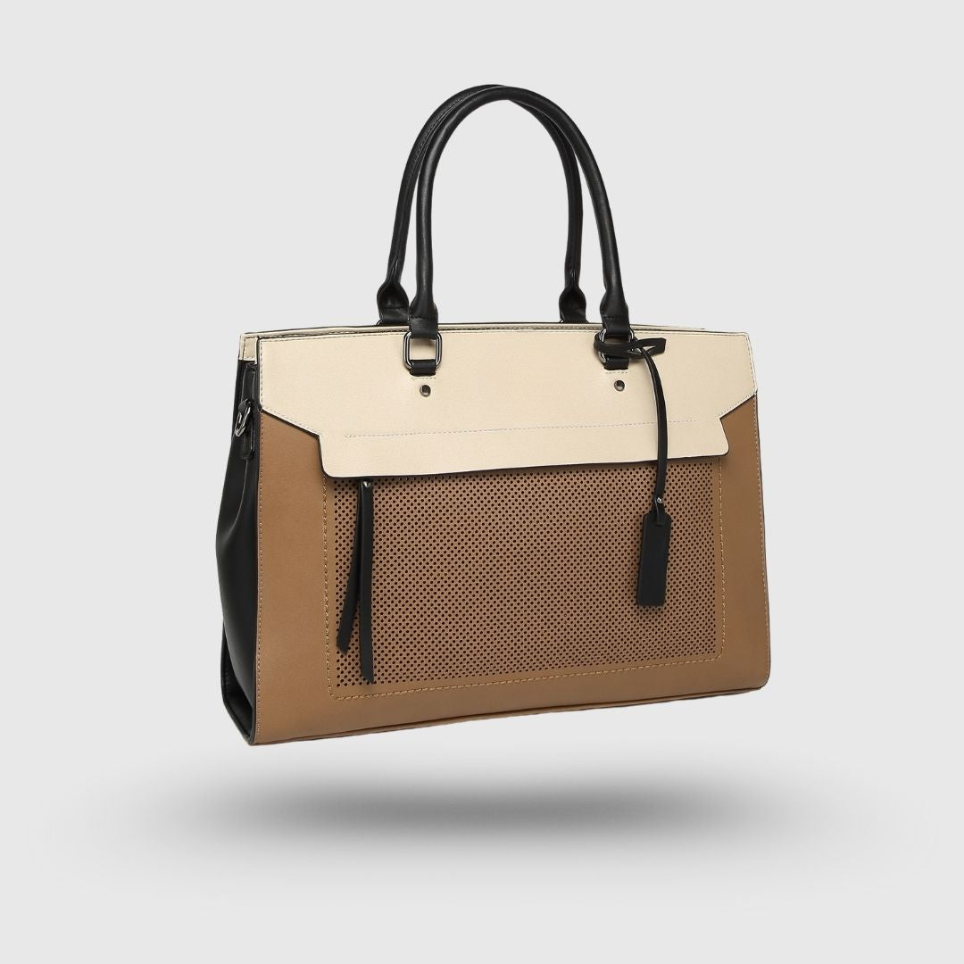 Premium Dual Tone Office Khaki Tote Bag for Women