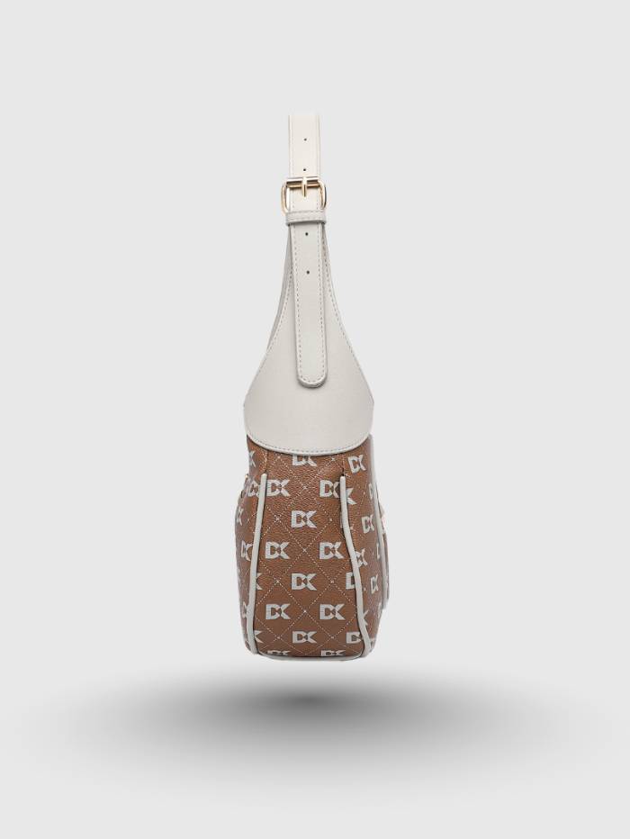 BROWN Women's Monogram Hobo Shoulder Bag.