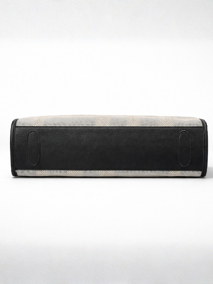 VELOURA BLACK TEXTURED TOTE BAG FOR WOMEN