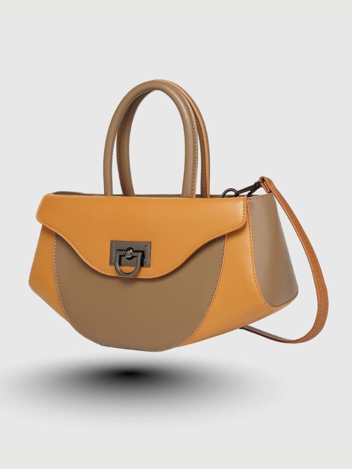 TAN Women's Elegant Satchel Handbag.