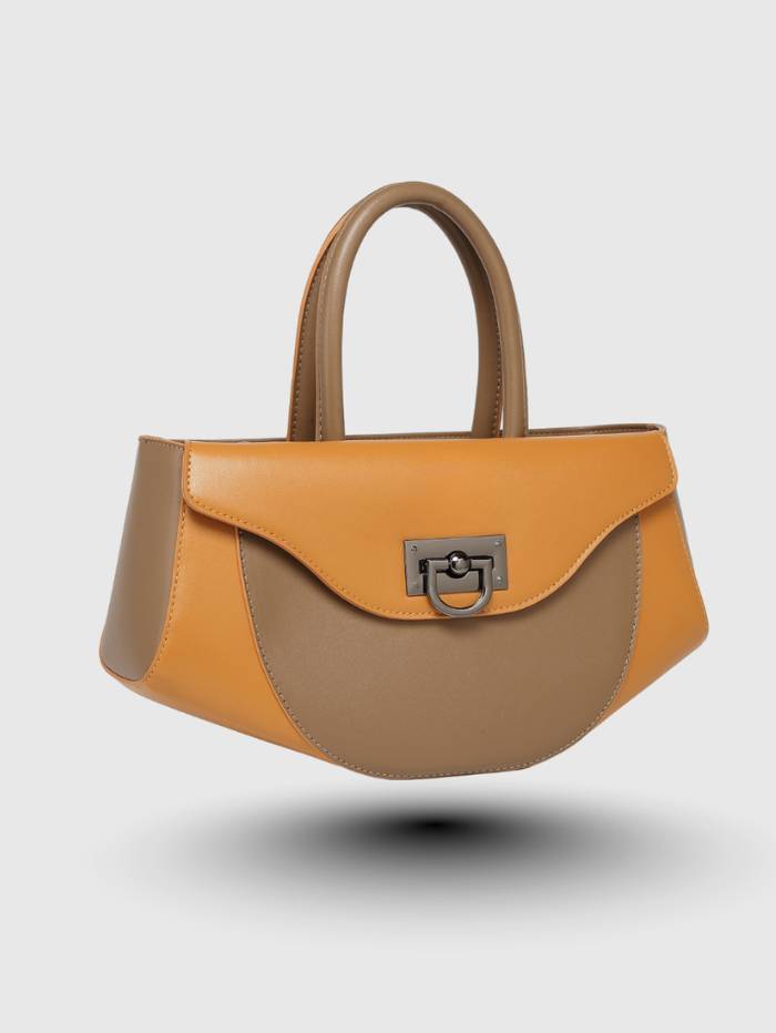 TAN Women's Elegant Satchel Handbag.