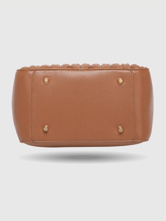 BROWN Women's Quilted Tote Handbag.