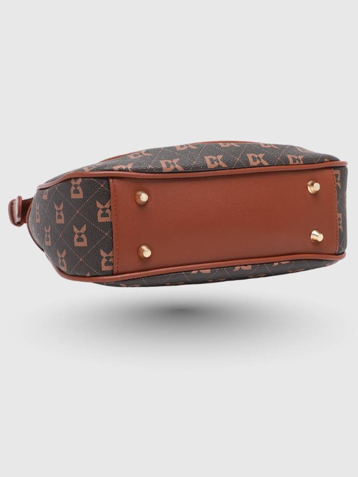 COFFEE Women's Monogram Hobo Shoulder Bag.