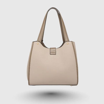 Elegant Dual Tone Shoulder Apricot Tote Bag for Women