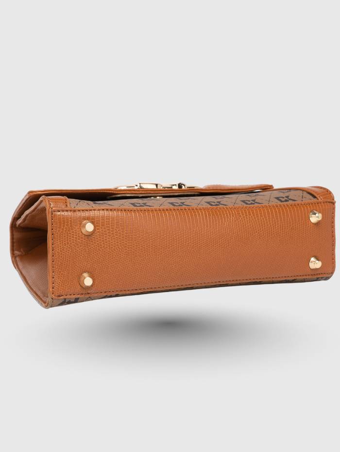 TAN Women  Printed Satchel Handbag |