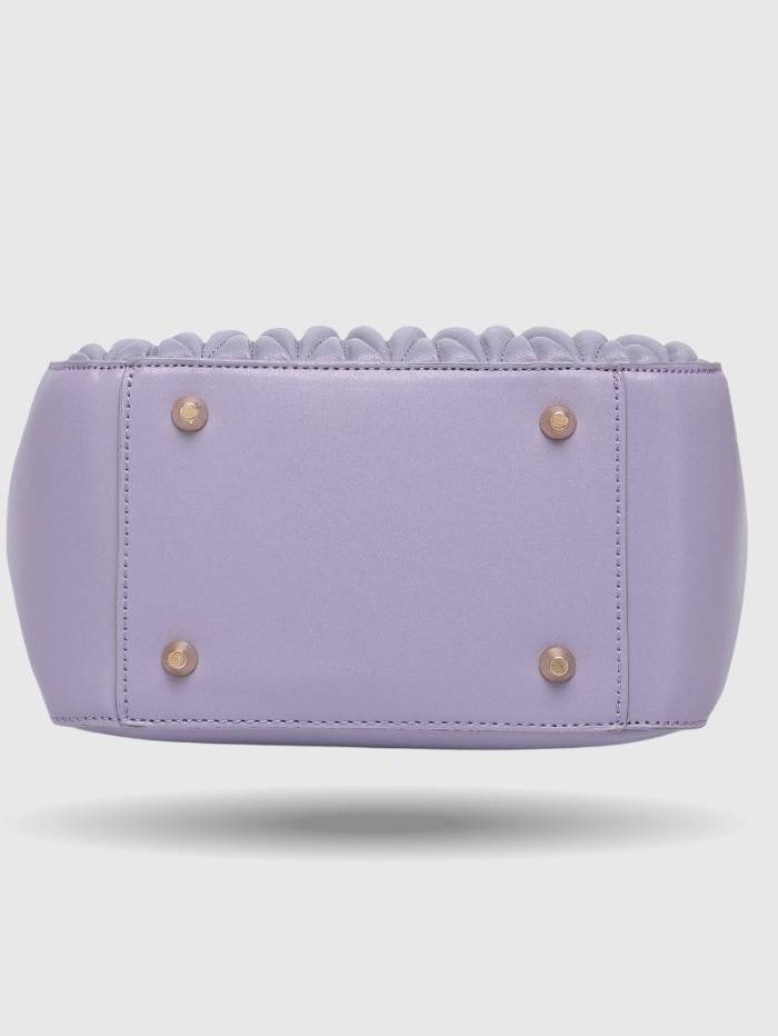 PURPLE Women's Quilted Tote Handbag.