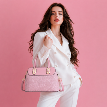 Premium Pink Women Handbag with Adjustable Sling Strap