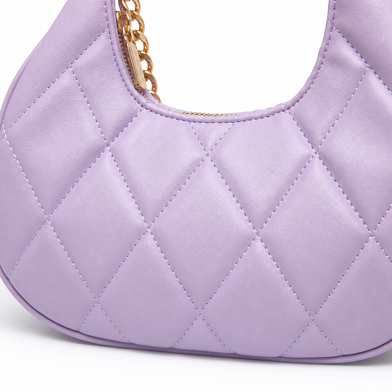 Stylish Quilted Chain Purple Shoulder Bag for Women.